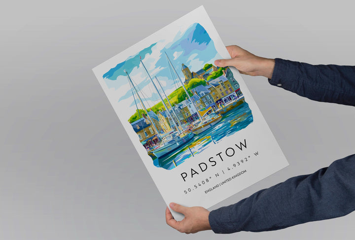Padstow Watercolor Poster Padstow Cornwall Travel Print Wall Art Padstow Home Decor Padstow Gift Art Lovers UK Fishing Port