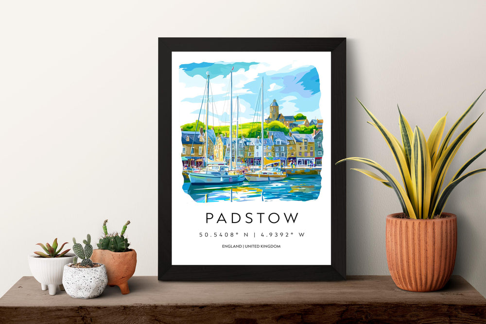Padstow Watercolor Poster Padstow Cornwall Travel Print Wall Art Padstow Home Decor Padstow Gift Art Lovers UK Fishing Port