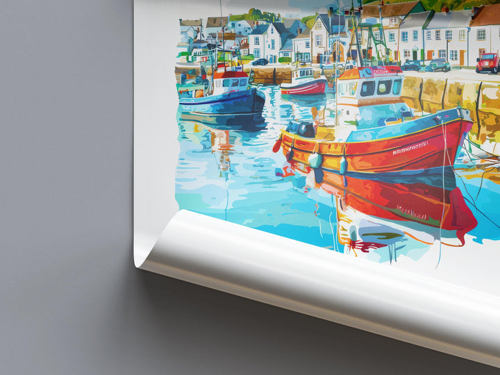 Mevagissey Watercolor Poster Mevagissey Cornwall Travel Print Wall Art Mevagissey Home Decor Mevagissey Gift Art Lovers UK Fishing Village