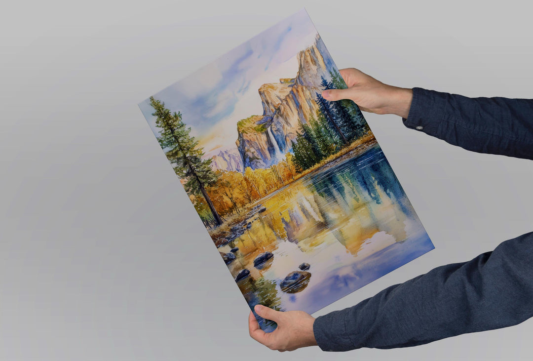 Yosemite Watercolor Poster Yosemite California Travel Print Wall Art Yosemite Home Decor Yosemite Gift Art Lovers National Park