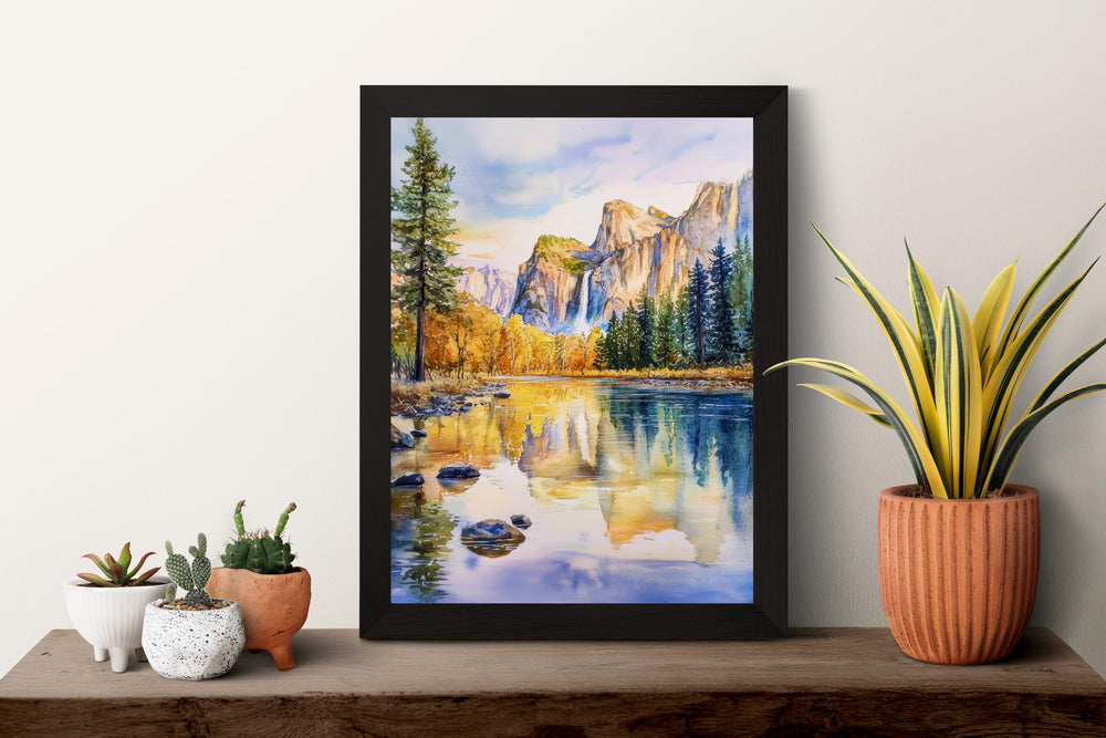 Yosemite Watercolor Poster Yosemite California Travel Print Wall Art Yosemite Home Decor Yosemite Gift Art Lovers National Park