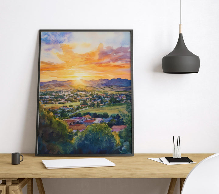 San Luis Obispo Watercolor Poster San Luis Obispo California Travel Print Wall Art San Luis Obispo Home Decor SLO Gift Art Lovers