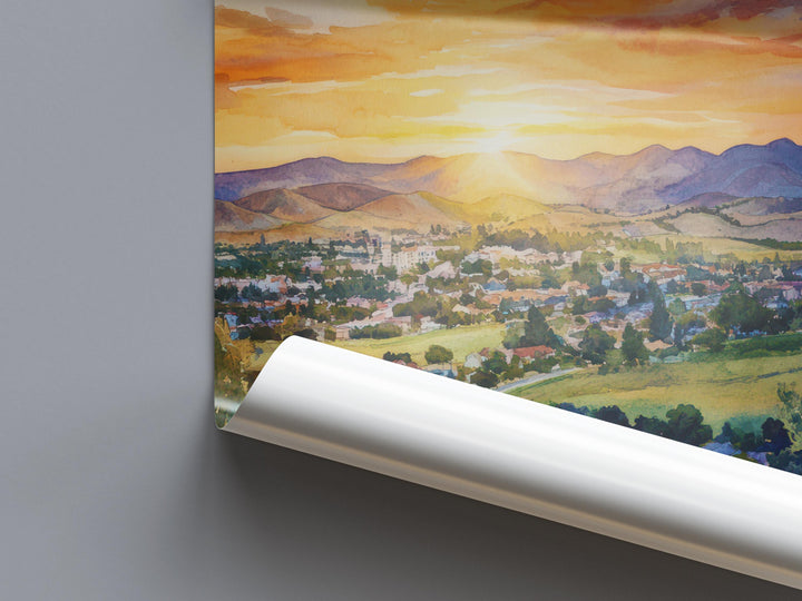 San Luis Obispo Watercolor Poster San Luis Obispo California Travel Print Wall Art San Luis Obispo Home Decor SLO Gift Art Lovers