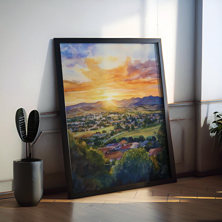 San Luis Obispo Watercolor Poster San Luis Obispo California Travel Print Wall Art San Luis Obispo Home Decor SLO Gift Art Lovers
