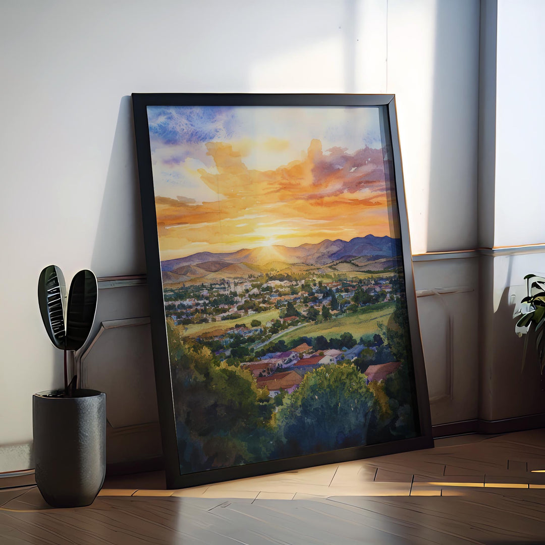 San Luis Obispo Watercolor Poster San Luis Obispo California Travel Print Wall Art San Luis Obispo Home Decor SLO Gift Art Lovers