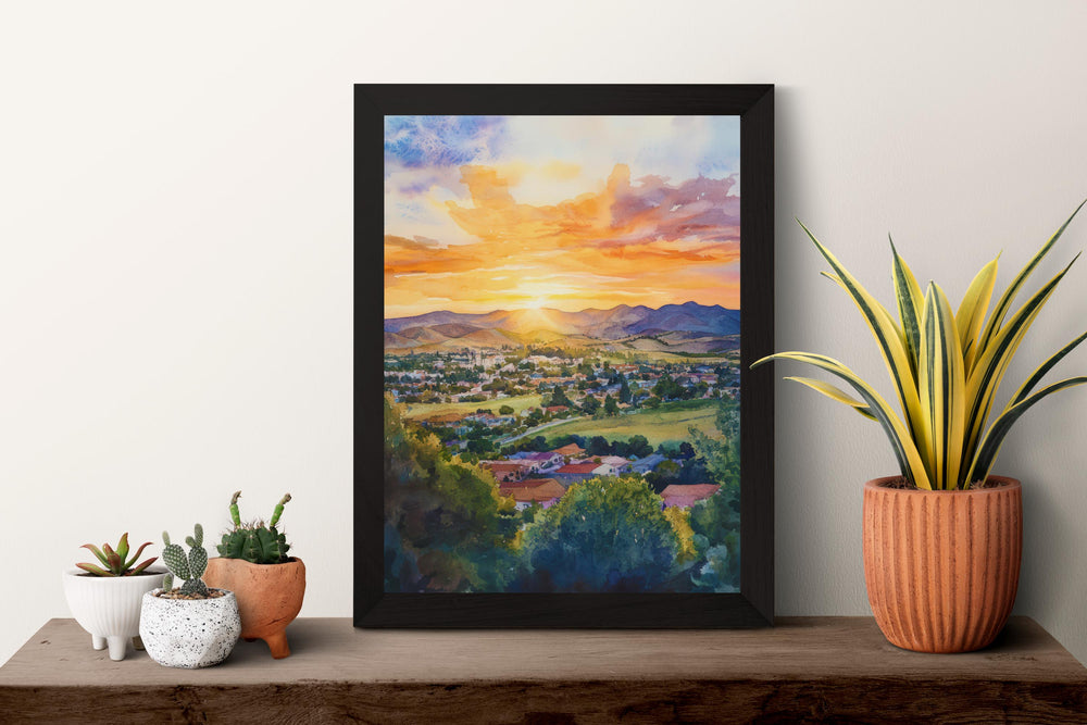 San Luis Obispo Watercolor Poster San Luis Obispo California Travel Print Wall Art San Luis Obispo Home Decor SLO Gift Art Lovers