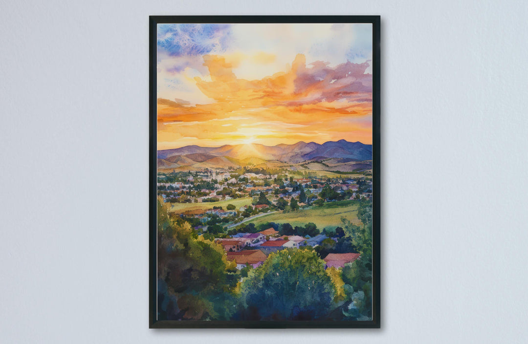 San Luis Obispo Watercolor Poster San Luis Obispo California Travel Print Wall Art San Luis Obispo Home Decor SLO Gift Art Lovers