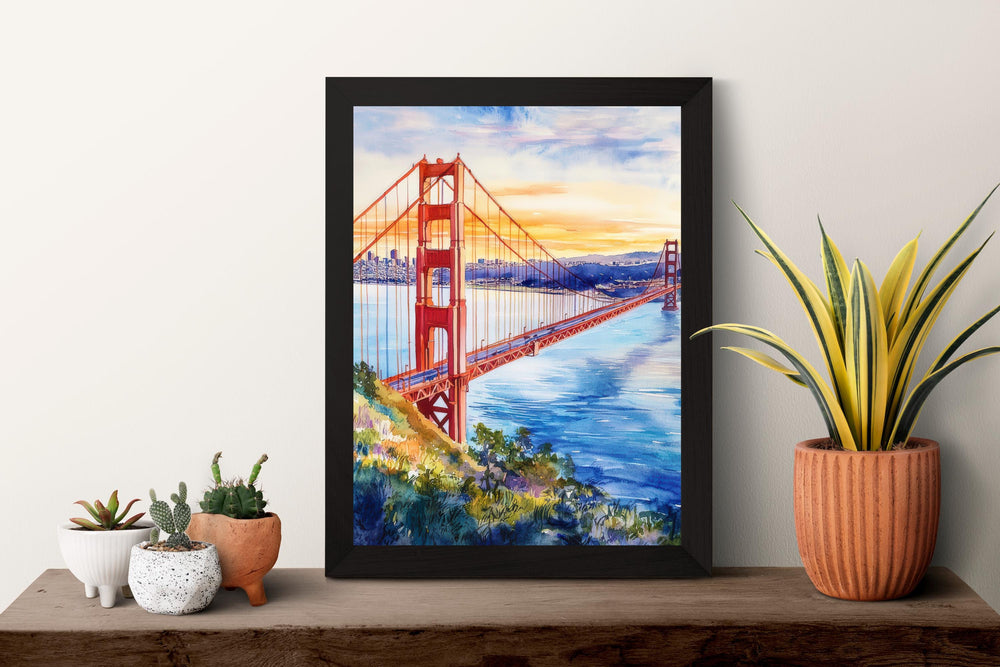 San Francisco Watercolor Poster San Francisco California Travel Print Wall Art San Francisco Home Decor San Francisco Gift Art Lovers