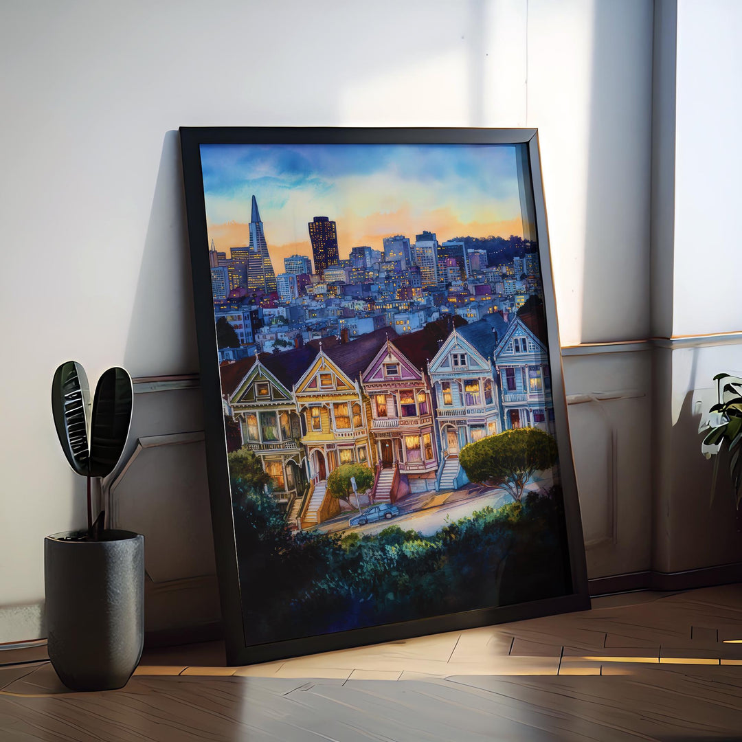 San Francisco Bay Area Watercolor Poster SF Bay Area California Travel Print Wall Art SF Bay Area Home Decor SF Bay Area Gift Art Lovers