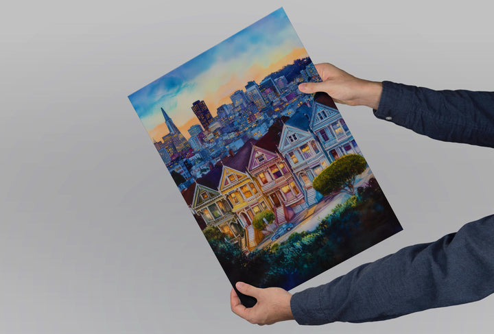 San Francisco Bay Area Watercolor Poster SF Bay Area California Travel Print Wall Art SF Bay Area Home Decor SF Bay Area Gift Art Lovers