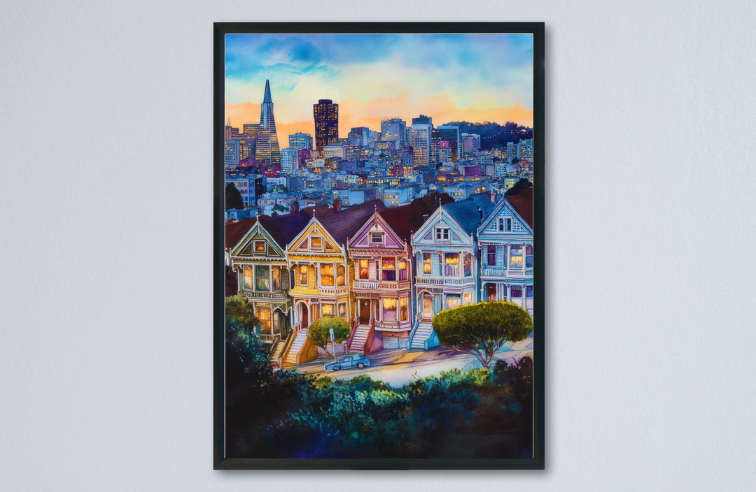 San Francisco Bay Area Watercolor Poster SF Bay Area California Travel Print Wall Art SF Bay Area Home Decor SF Bay Area Gift Art Lovers