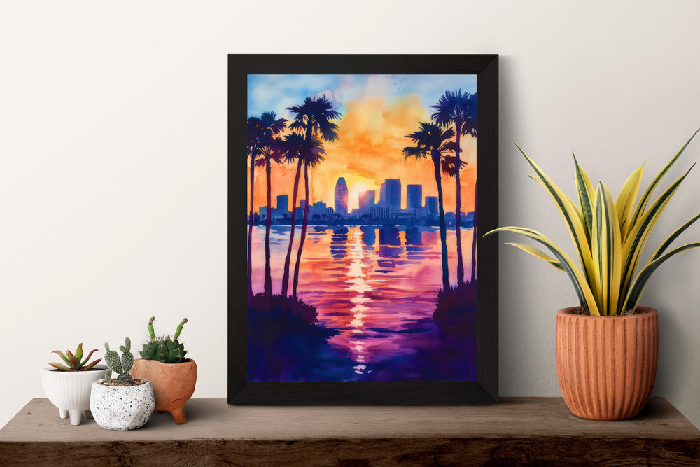 San Diego Watercolor Poster San Diego California Travel Print Wall Art San Diego Home Decor San Diego Gift Art Lovers California