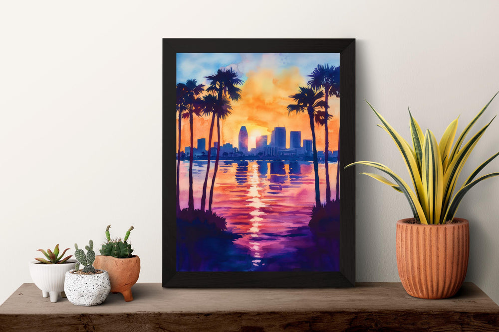 San Diego Watercolor Poster San Diego California Travel Print Wall Art San Diego Home Decor San Diego Gift Art Lovers California