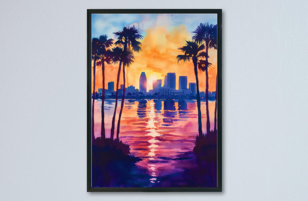 San Diego Watercolor Poster San Diego California Travel Print Wall Art San Diego Home Decor San Diego Gift Art Lovers California