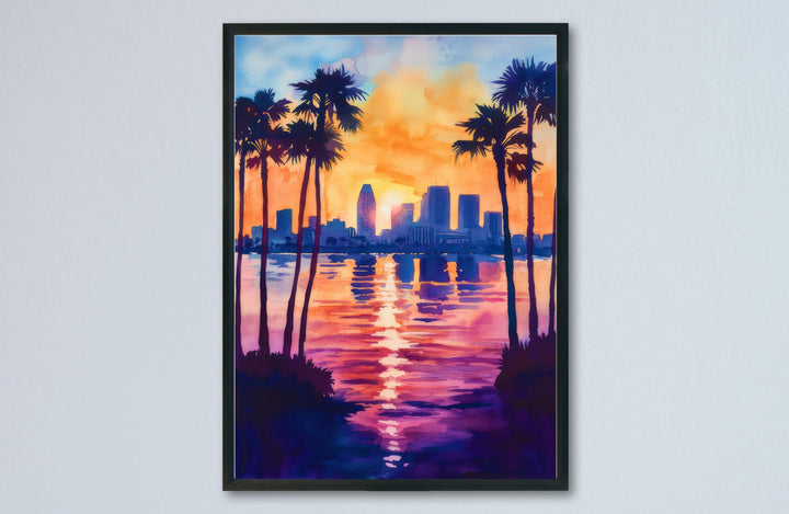 San Diego Watercolor Poster San Diego California Travel Print Wall Art San Diego Home Decor San Diego Gift Art Lovers California