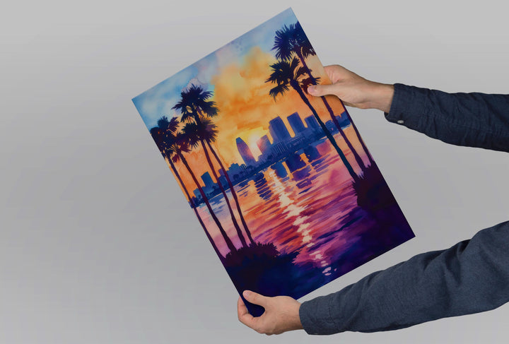 San Diego Watercolor Poster San Diego California Travel Print Wall Art San Diego Home Decor San Diego Gift Art Lovers California