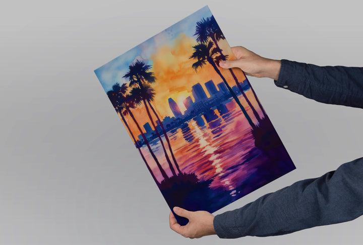 San Diego Watercolor Poster San Diego California Travel Print Wall Art San Diego Home Decor San Diego Gift Art Lovers California