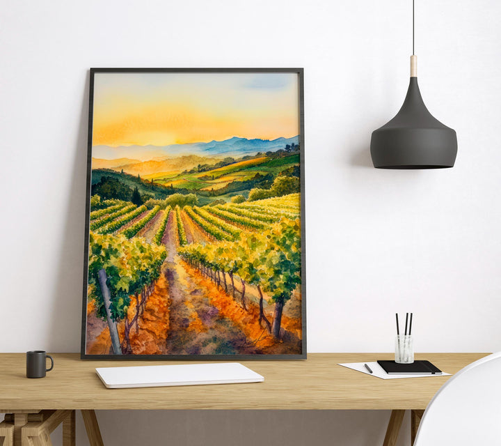 Napa Valley Watercolor Poster Napa Valley California Travel Print Wall Art Napa Valley Home Decor Napa Valley Gift Art Lovers Wine Country