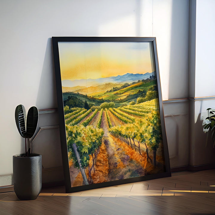 Napa Valley Watercolor Poster Napa Valley California Travel Print Wall Art Napa Valley Home Decor Napa Valley Gift Art Lovers Wine Country