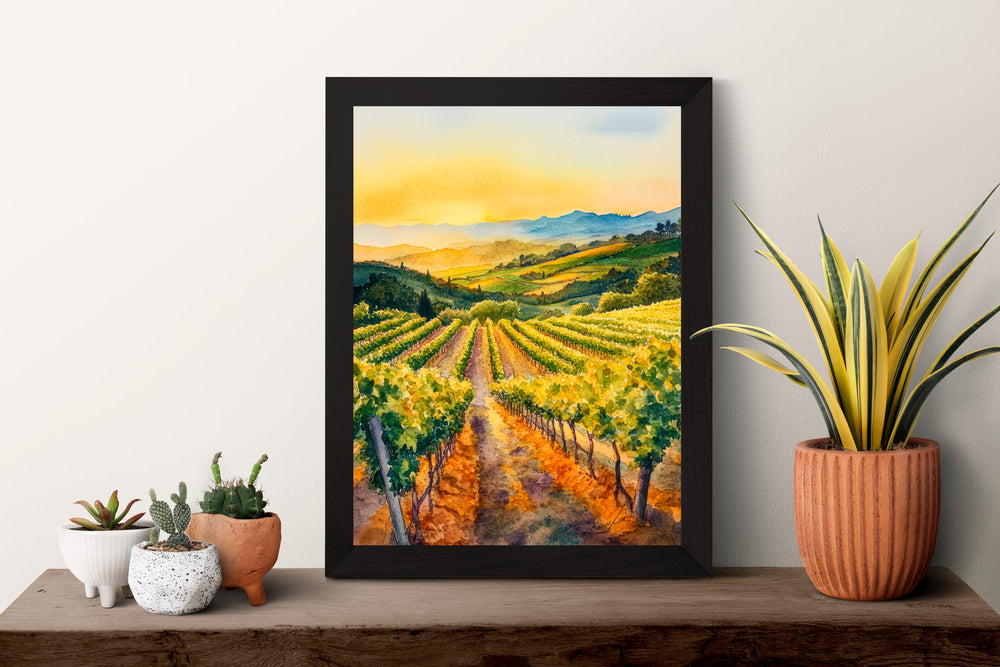 Napa Valley Watercolor Poster Napa Valley California Travel Print Wall Art Napa Valley Home Decor Napa Valley Gift Art Lovers Wine Country