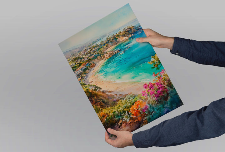Laguna Beach Watercolor Poster Laguna Beach California Travel Print Wall Art Laguna Beach Home Decor Laguna Beach Gift Art Lovers Beach