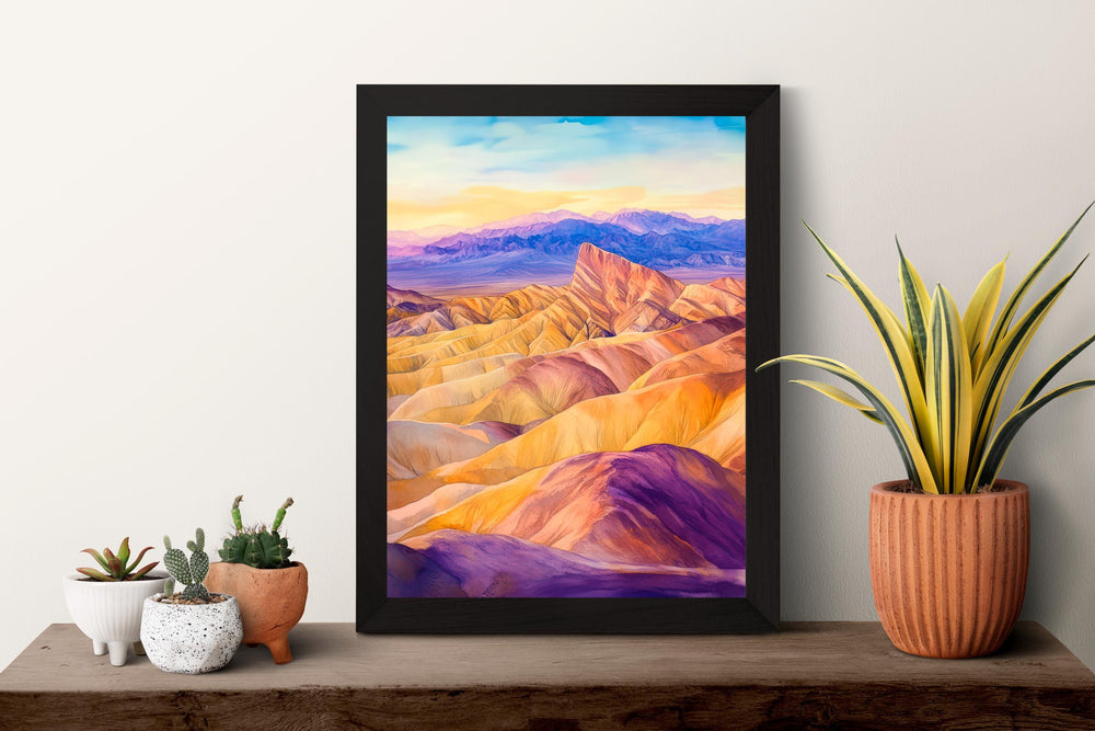 Death Valley National Park Watercolor Poster Death Valley California Travel Print Wall Art Death Valley Home Decor Death Valley Gift Nature