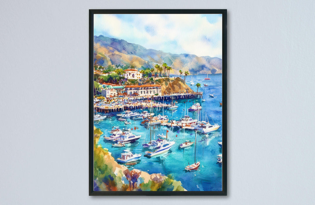 Catalina Island Watercolor Poster Catalina Island California Travel Print Wall Art Catalina Island Home Decor Catalina Island Gift Nature