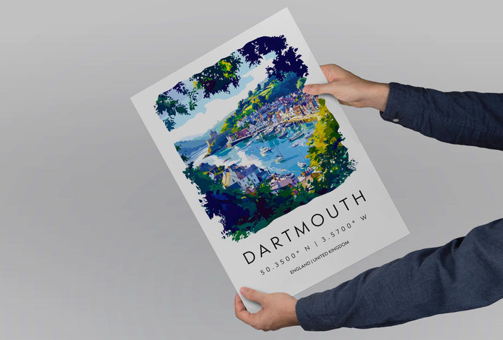 Dartmouth Watercolor Poster Dartmouth Devon Travel Print Wall Art Dartmouth Home Decor Dartmouth Gift Art Lovers UK Naval Town