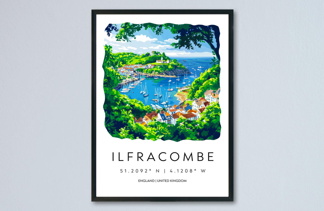 Ilfracombe Watercolor Poster Ilfracombe Devon Travel Print Wall Art Ilfracombe Home Decor Ilfracombe Gift Art Lovers UK Coastal Town