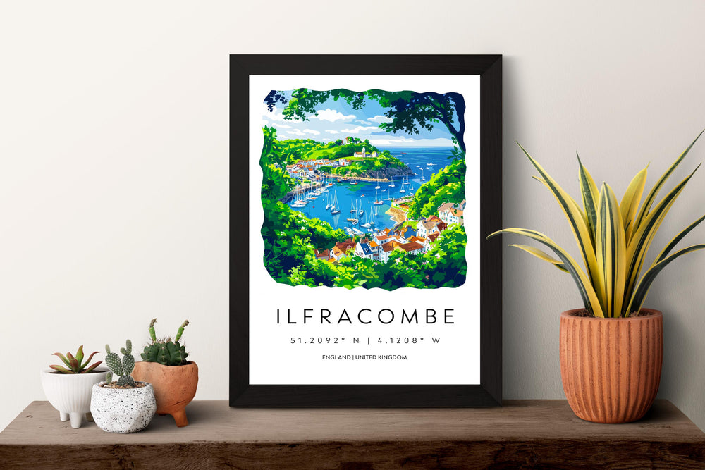 Ilfracombe Watercolor Poster Ilfracombe Devon Travel Print Wall Art Ilfracombe Home Decor Ilfracombe Gift Art Lovers UK Coastal Town
