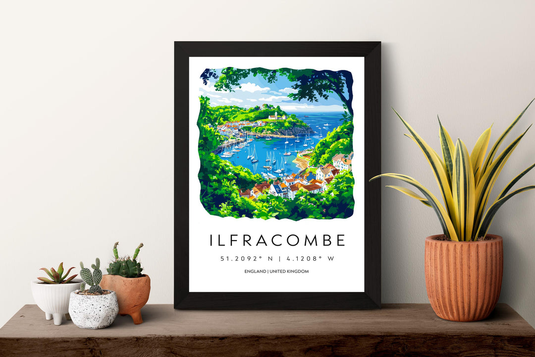 Ilfracombe Watercolor Poster Ilfracombe Devon Travel Print Wall Art Ilfracombe Home Decor Ilfracombe Gift Art Lovers UK Coastal Town