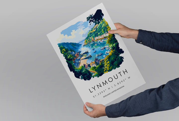 Lynton Lynmouth Watercolor Poster Lynton Lynmouth Devon Travel Print Wall Art Lynton Lynmouth Home Decor Lynton Lynmouth Gift Art Lovers UK