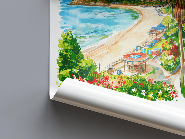 Paignton Watercolor Poster Paignton Devon Travel Print Wall Art Paignton Home Decor Paignton Gift Art Lovers UK Seaside Town