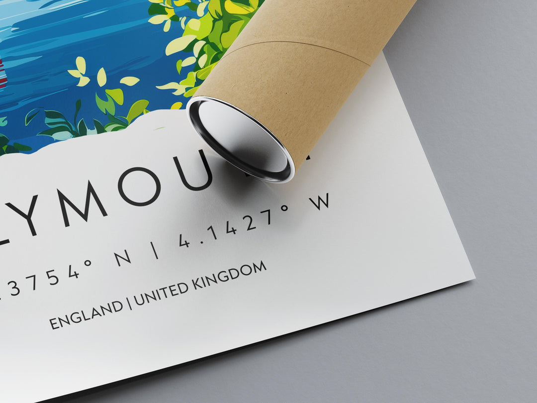 Plymouth Watercolor Poster Plymouth Devon Travel Print Wall Art Plymouth Home Decor Plymouth Gift Art Lovers UK Historic Port