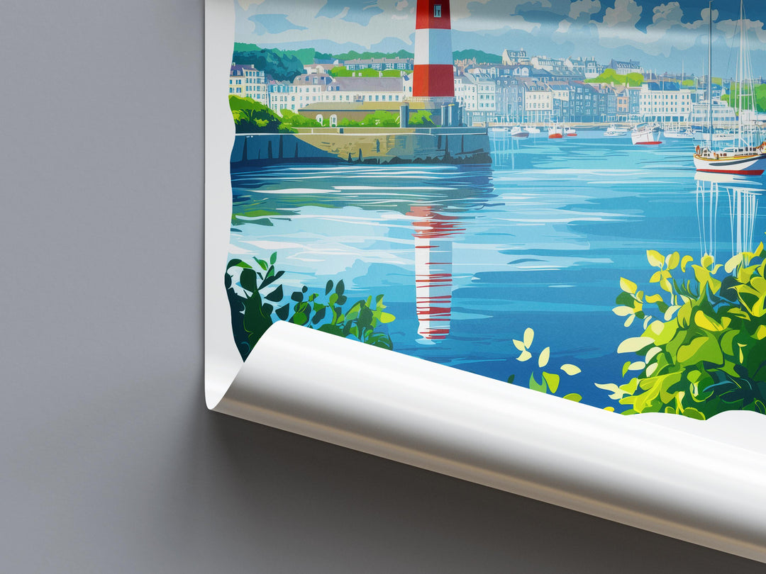 Plymouth Watercolor Poster Plymouth Devon Travel Print Wall Art Plymouth Home Decor Plymouth Gift Art Lovers UK Historic Port
