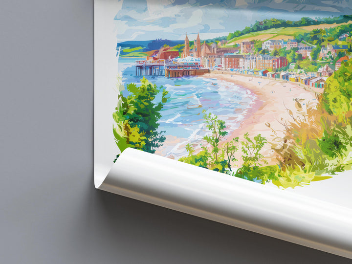 Teignmouth Watercolor Poster Teignmouth Devon Travel Print Wall Art Teignmouth Home Decor Teignmouth Gift Art Lovers UK Coastal Town