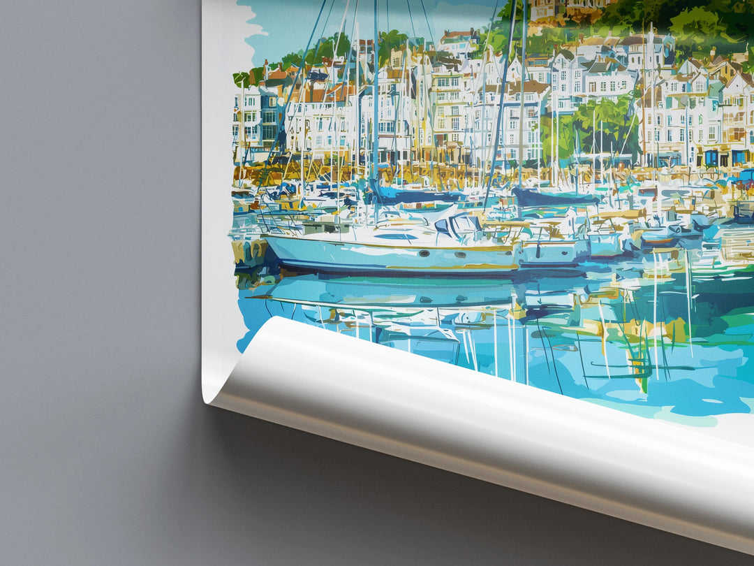Torquay Watercolor Poster Torquay Devon Travel Print Wall Art Torquay Home Decor Torquay Gift Art Lovers UK English Riviera
