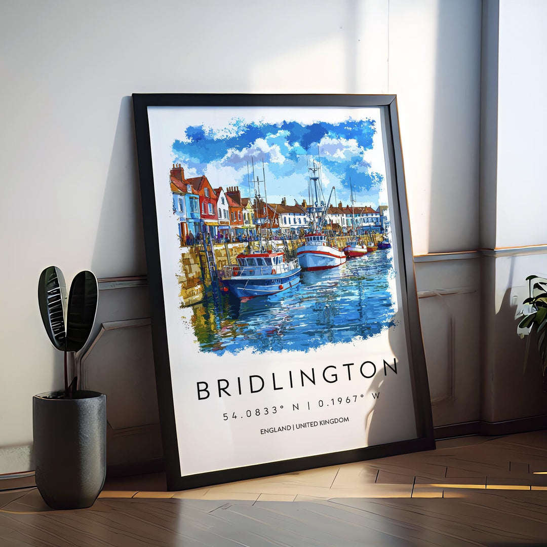 Bridlington Watercolor Poster Bridlington England Travel Print Wall Art Bridlington Home Decor Bridlington Gift Art Lovers Yorkshire Coast