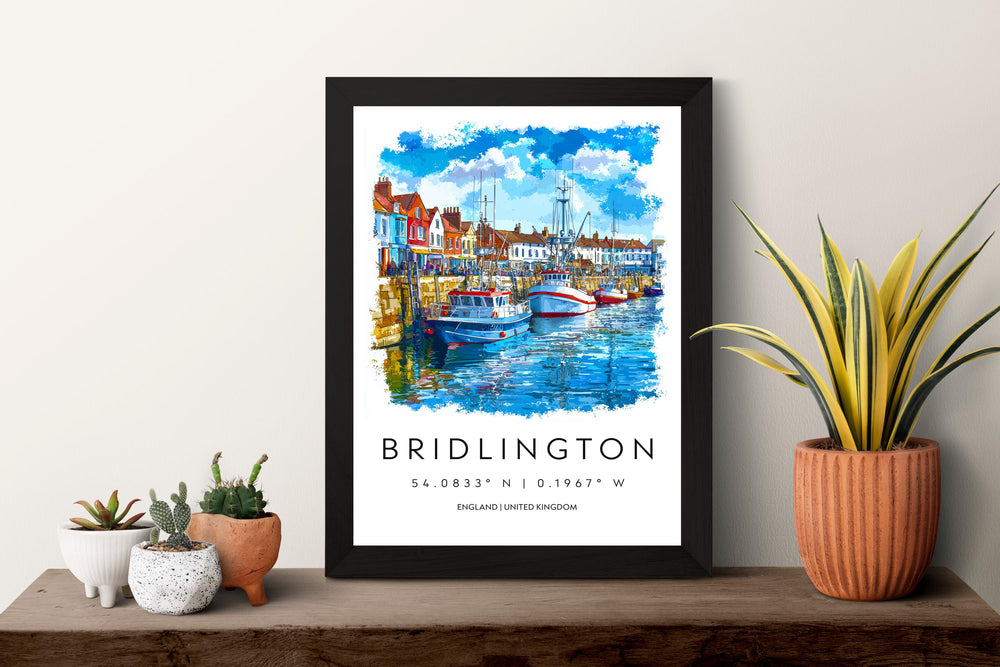 Bridlington Watercolor Poster Bridlington England Travel Print Wall Art Bridlington Home Decor Bridlington Gift Art Lovers Yorkshire Coast