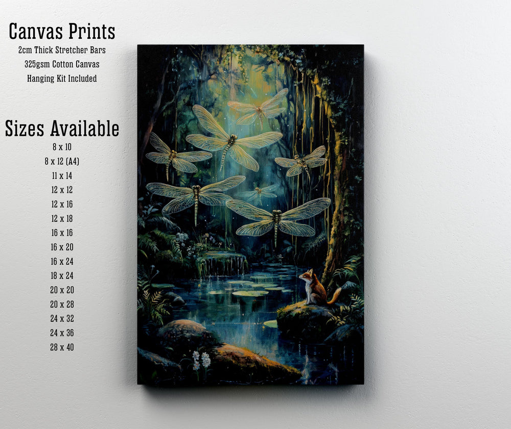 Dragonfly Cottagecore Print: Vintage Nature Art, Enchanted Forest