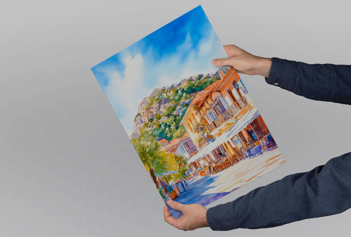 Nafplio Watercolor Poster Greece Travel Print Wall Art Home Decor Gift Greek Town Souvenir Bourtzi Castle Palamidi Old Town Wall Decor