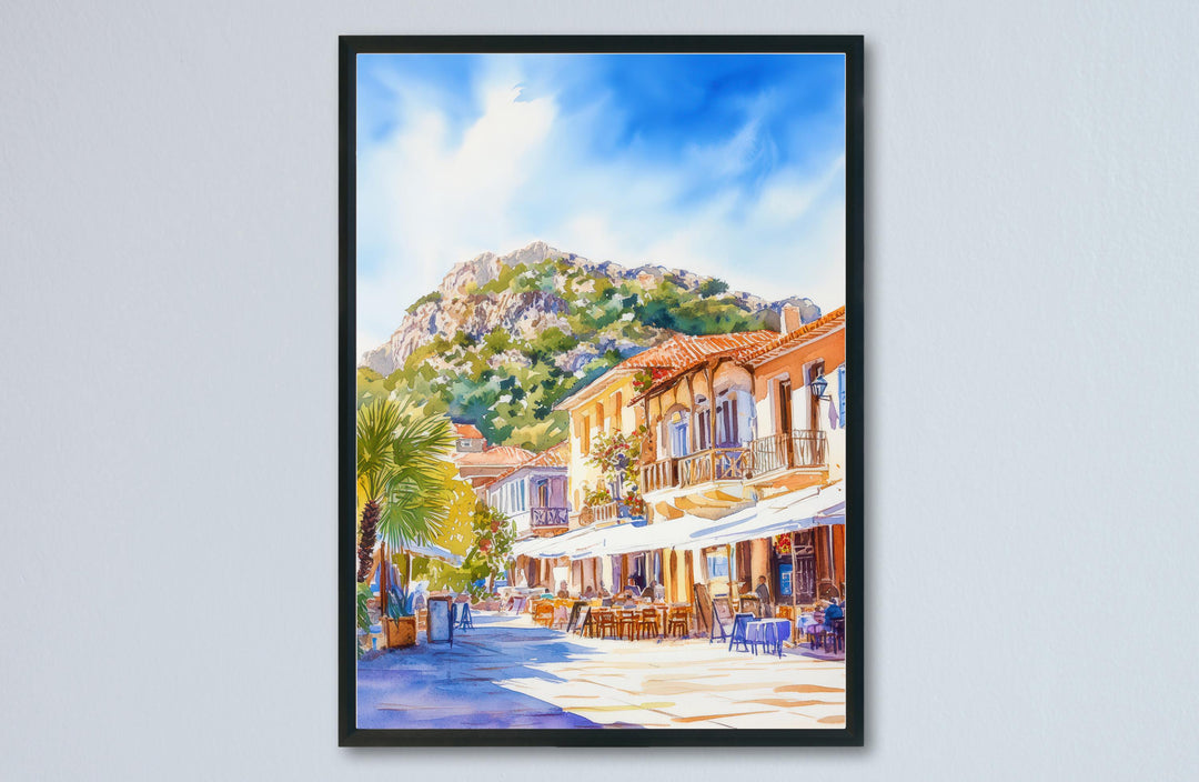 Nafplio Watercolor Poster Greece Travel Print Wall Art Home Decor Gift Greek Town Souvenir Bourtzi Castle Palamidi Old Town Wall Decor