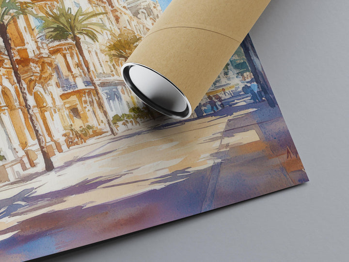 Valencia Watercolor Poster Spain Travel Print Wall Art Home Decor Gift Spanish City Souvenir Arts Science Beach Wall Decor Hanging
