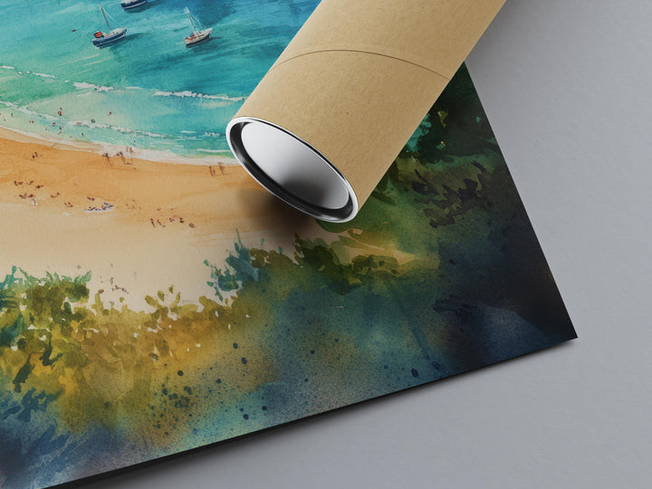 San Sebastian Watercolor Poster Spain Travel Print Wall Art Home Decor Gift Spanish City Beach Food Wall Decor Hanging