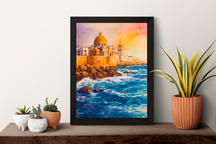 Cadiz Watercolor Poster Wall Art Cadiz Wall Hanging Home Décor Cadiz Gift Art Lovers Spain Art Lover Gift