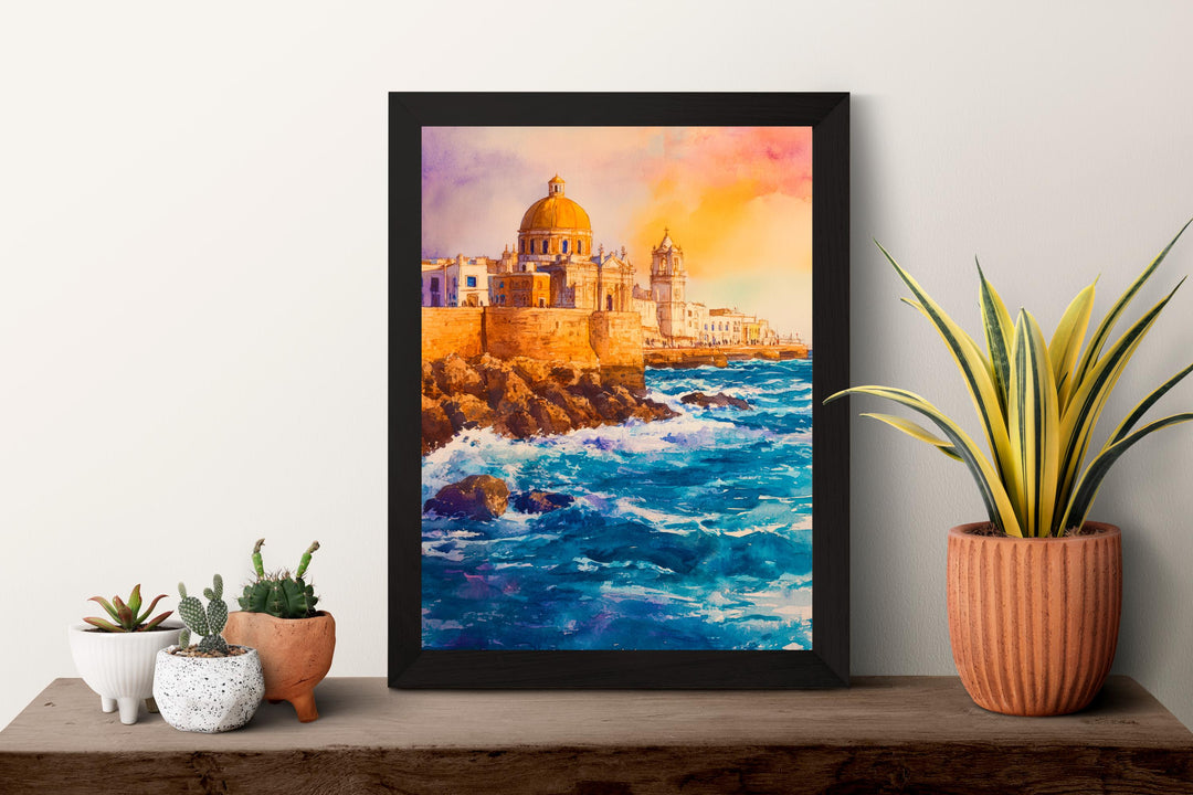 Cadiz Watercolor Poster Wall Art Cadiz Wall Hanging Home Décor Cadiz Gift Art Lovers Spain Art Lover Gift