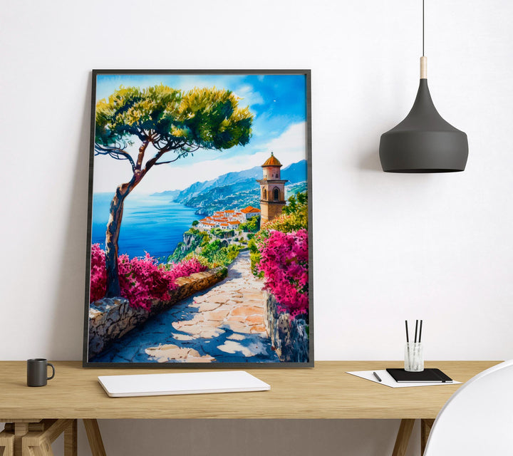 Ravello Watercolor Poster Wall Art Ravello Wall Hanging Home Décor Ravello Gift Art Lovers Italy Art Lover Gift, Italian Cityscape Print