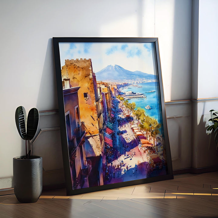 Naples Watercolor Poster Wall Art Naples Wall Hanging Home Décor Naples Gift Art Lovers Italy Art Lover Gift, Italian Cityscape Travel Print