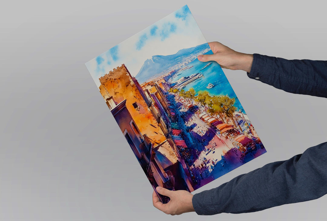 Naples Watercolor Poster Wall Art Naples Wall Hanging Home Décor Naples Gift Art Lovers Italy Art Lover Gift, Italian Cityscape Travel Print
