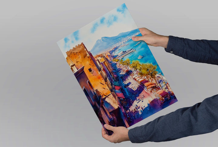 Naples Watercolor Poster Wall Art Naples Wall Hanging Home Décor Naples Gift Art Lovers Italy Art Lover Gift, Italian Cityscape Travel Print